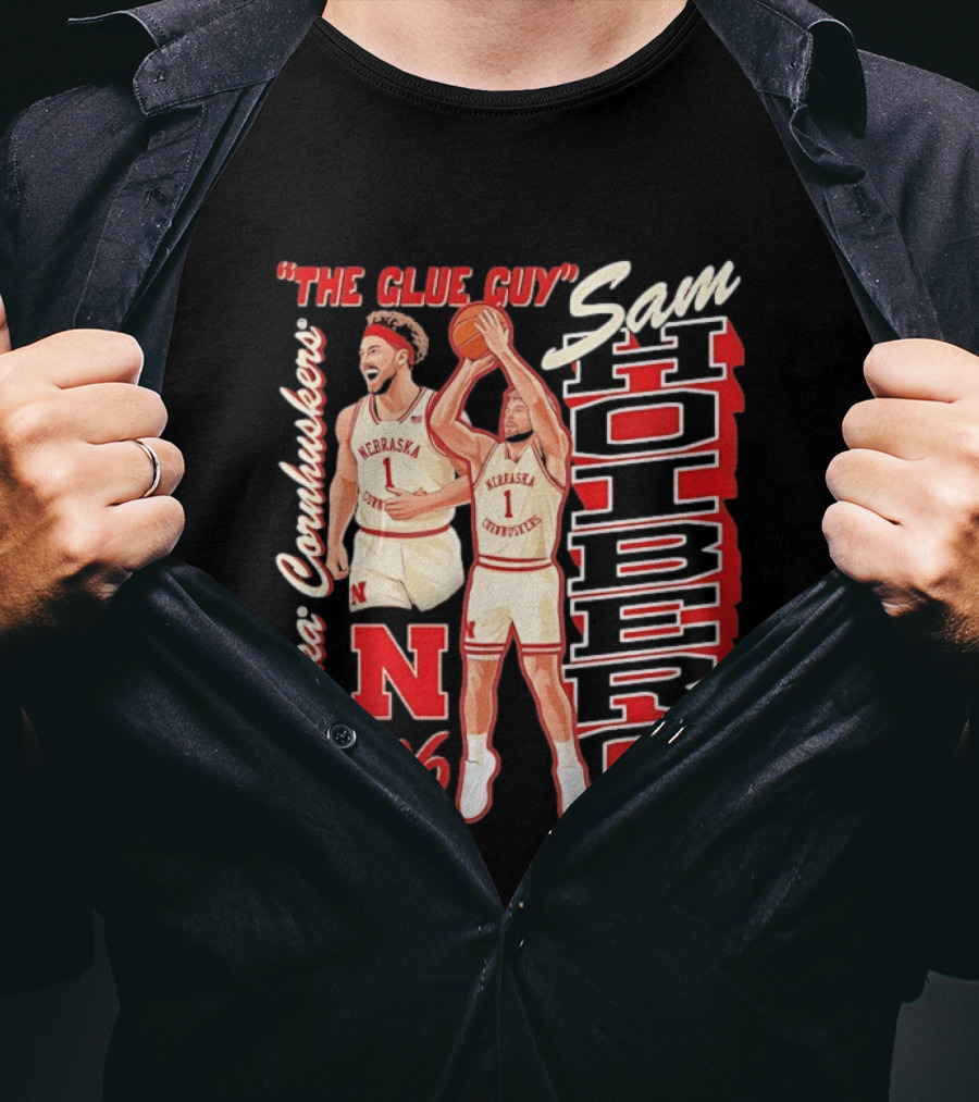Nebraska Cornhuskers Sam Holberg The Glue Guy Basketball '26 T-Shirt