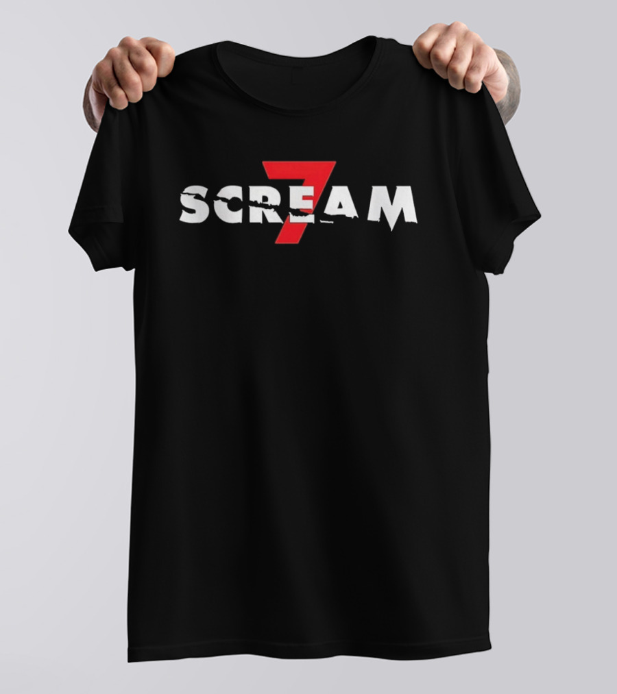 Scream 7 Horror Movie Iconic Red Number T-Shirt