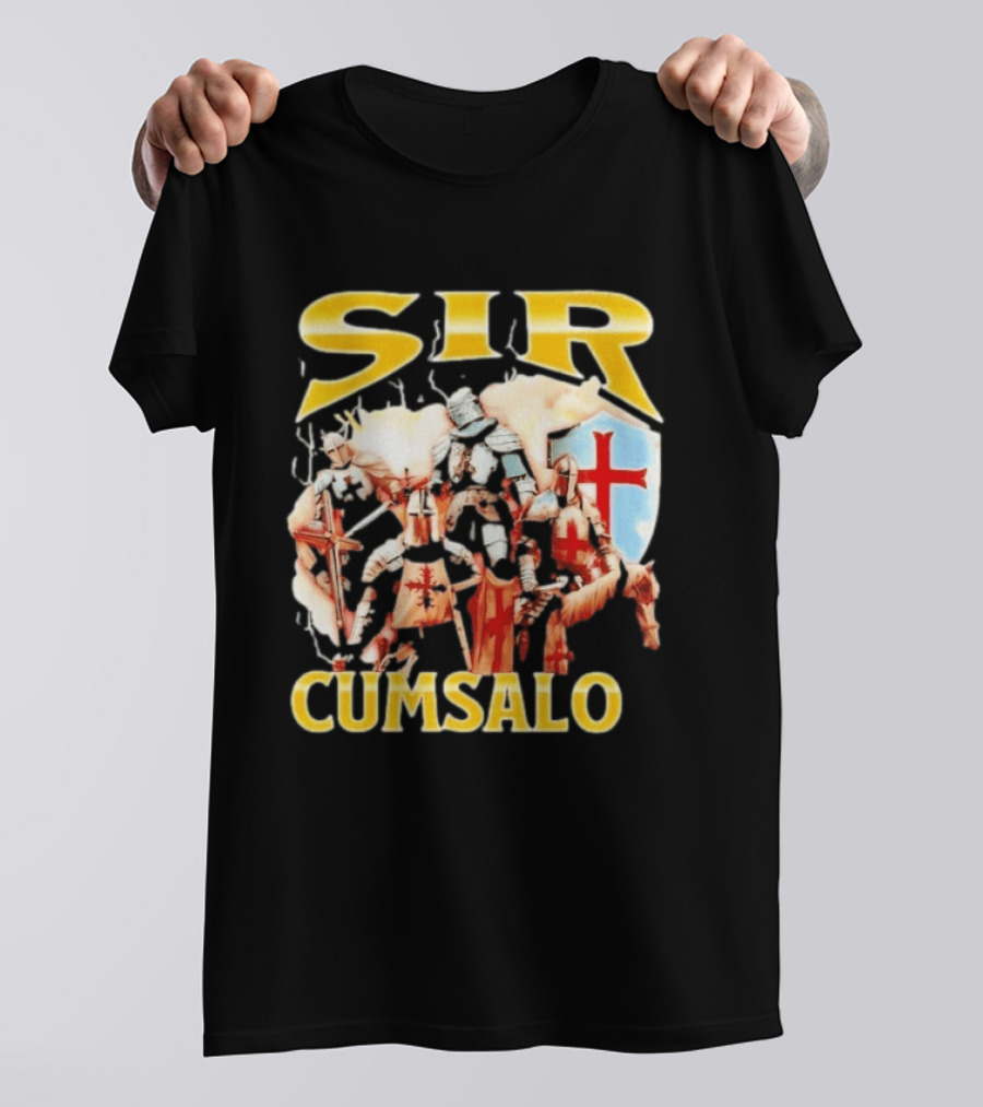Sir Cumsalo Medieval Crusader Knights With Shield And Cross T-Shirt