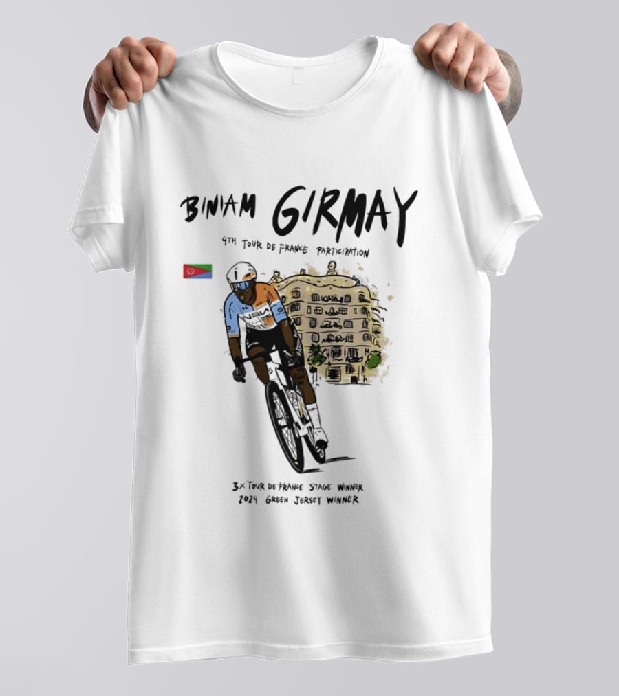 Biniam Girmay 4th Tour De France Participation 3x Stage Winner 2024 Green Jersey Winner T-Shirt