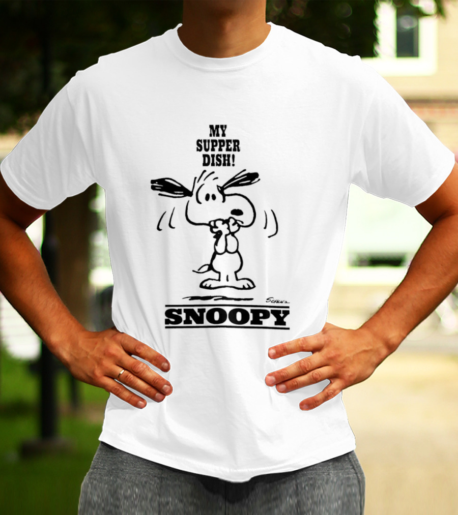 Snoopy My Supper Dish Peanuts Charlie Brown T-Shirt