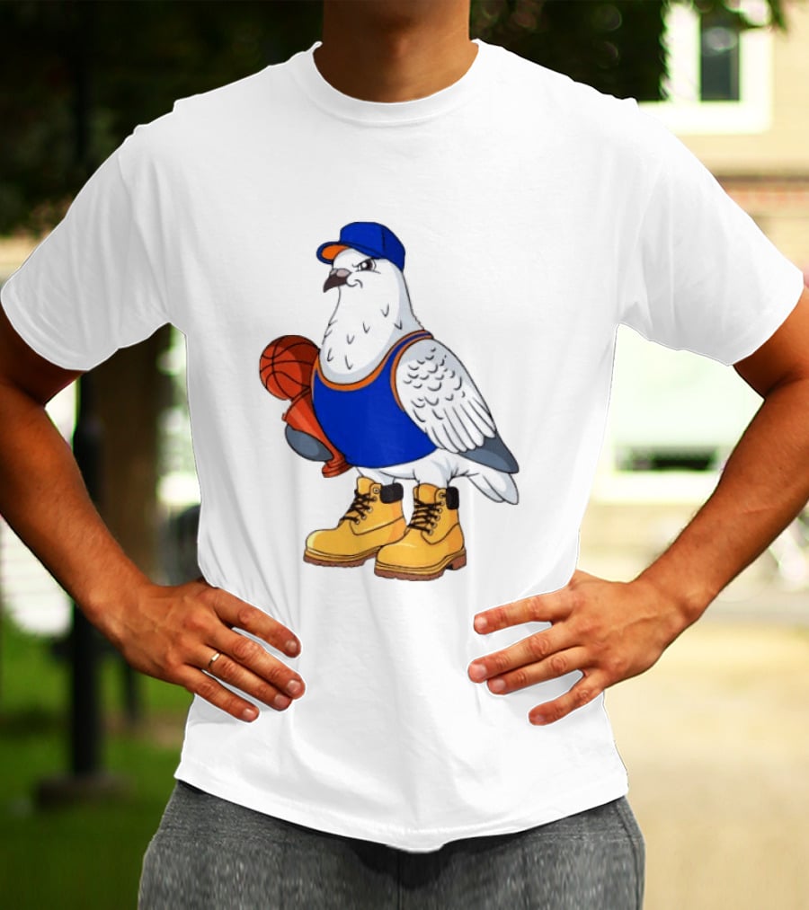 NYC Pigeon New York Forever Basketball Player Cartoon Pigeon In Jersey With Basketball T-Shirt
