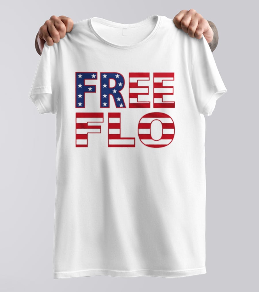 Free Flo USA Flag Stars Stripes Patriotic T-Shirt