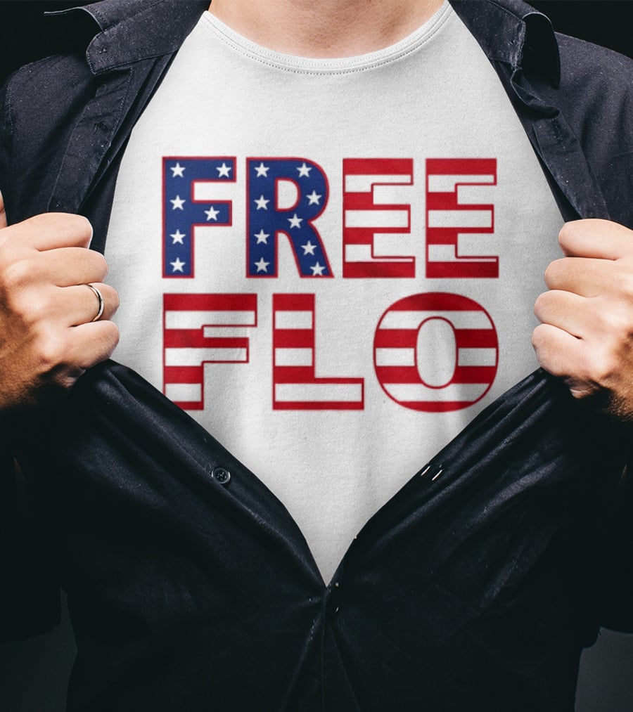 Free Flo USA Flag Stars Stripes Patriotic T-Shirt