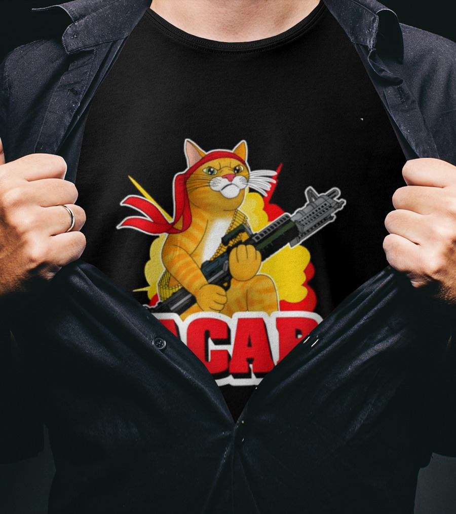 ACAB All Cats Are Badasses Rocket Launcher Cat With Red Bandana T-Shirt