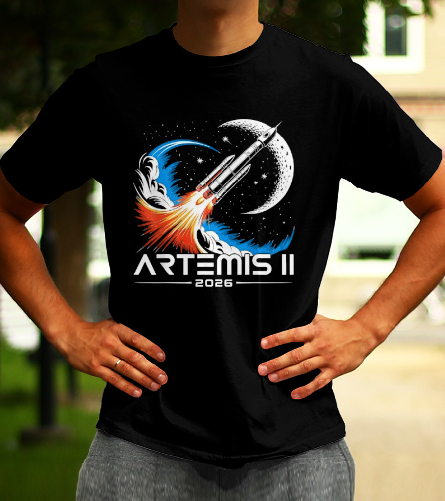 Artemis II 2026 Moon Rocket Space Exploration Launch T-Shirt