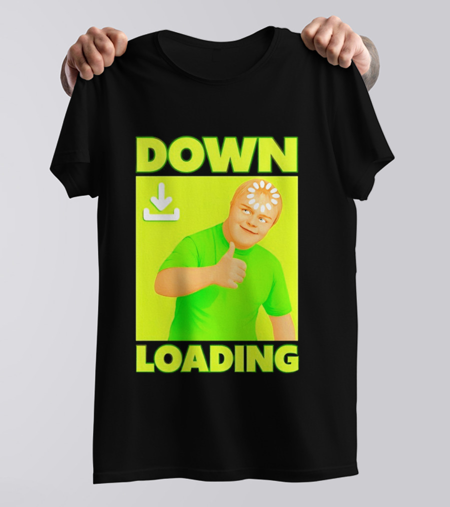 Down Loading Thumbs Up Meme Humorous Internet Guy T-Shirt