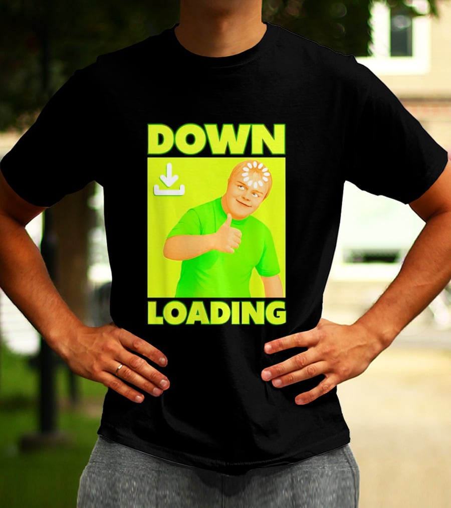 Down Loading Thumbs Up Meme Humorous Internet Guy T-Shirt