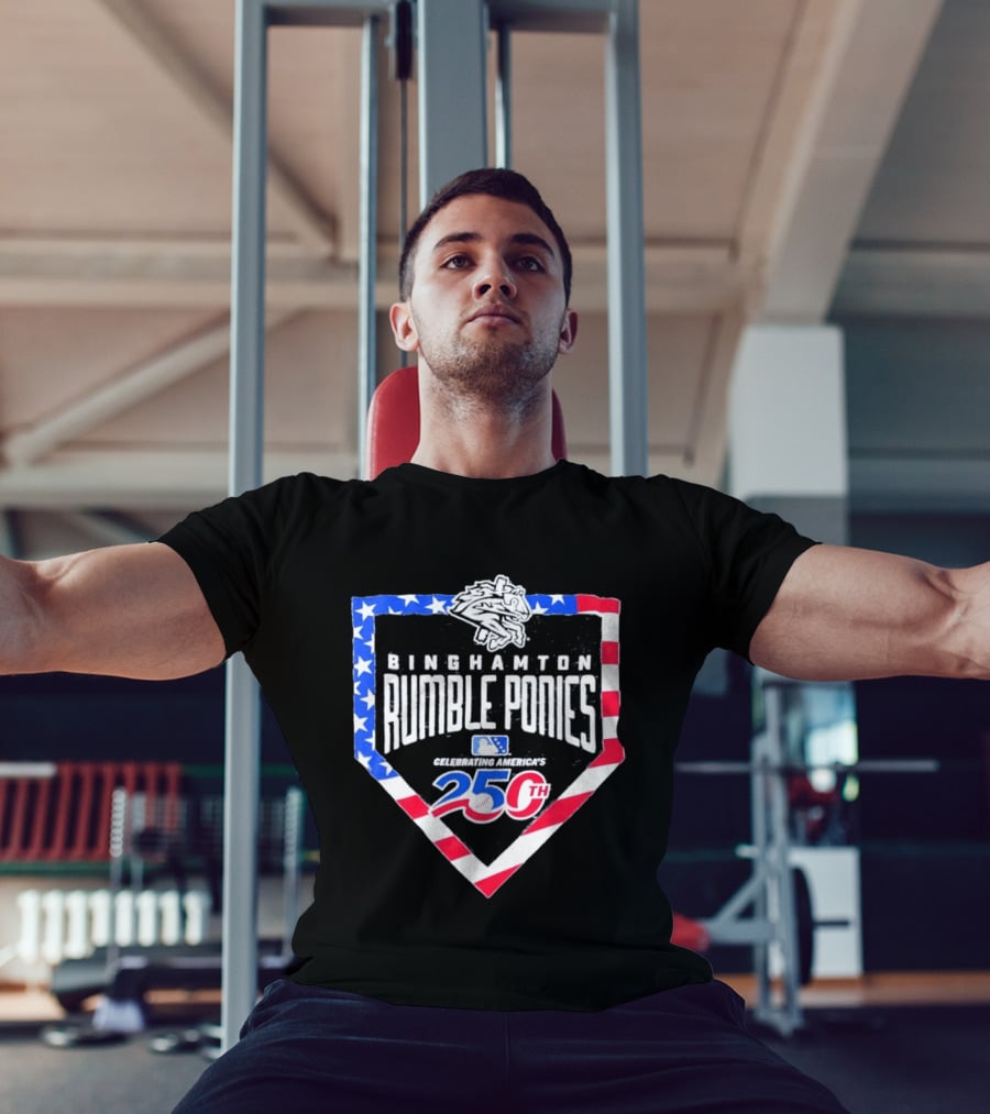 Binghamton Rumble Ponies Celebrating America 250th Anniversary MLB Stars And Stripes T-Shirt