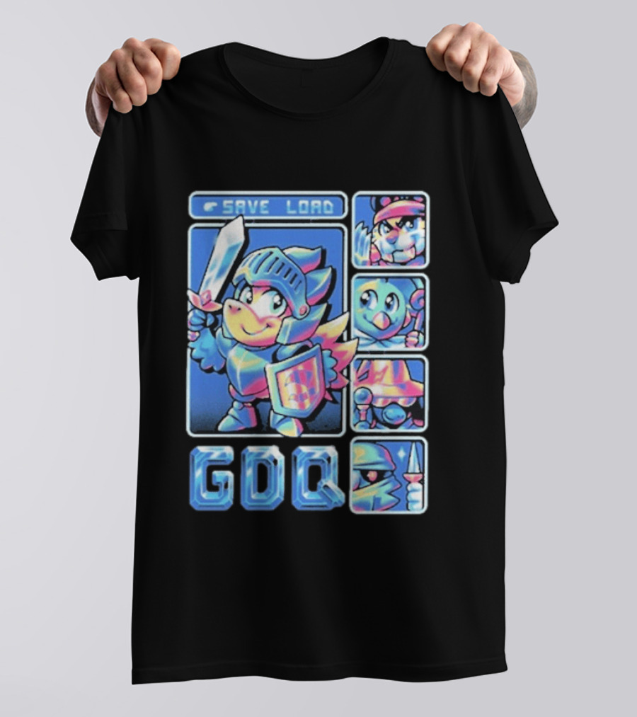 Fangamer GDQ Quick Quest Save Load Knight Adventure Characters T-Shirt
