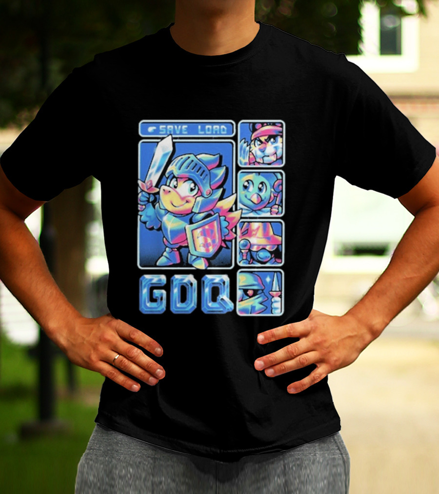 Fangamer GDQ Quick Quest Save Load Knight Adventure Characters T-Shirt