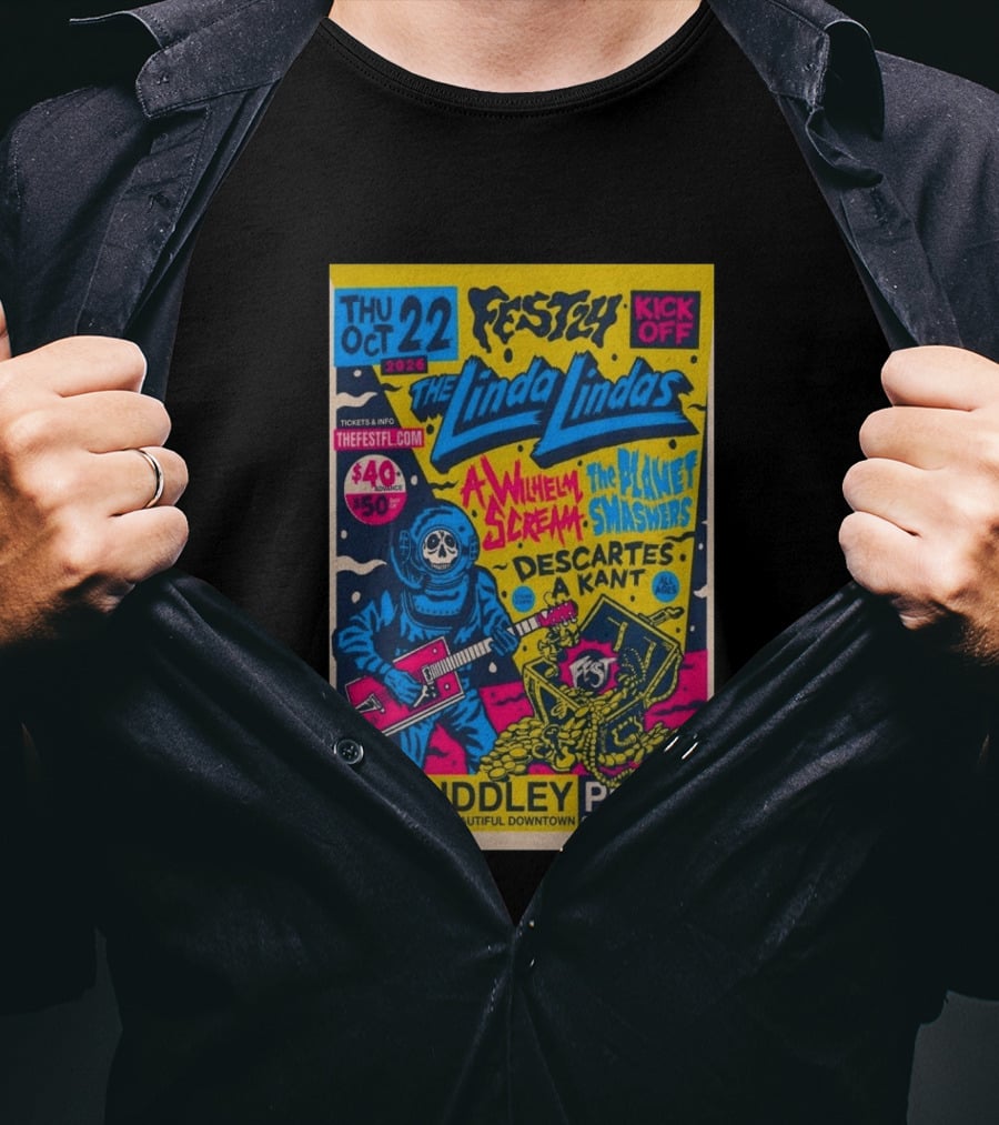 FEST 24 Kick Off 2026 The Linda Lindas Bo Diddley Plaza Gainesville Florida T-Shirt