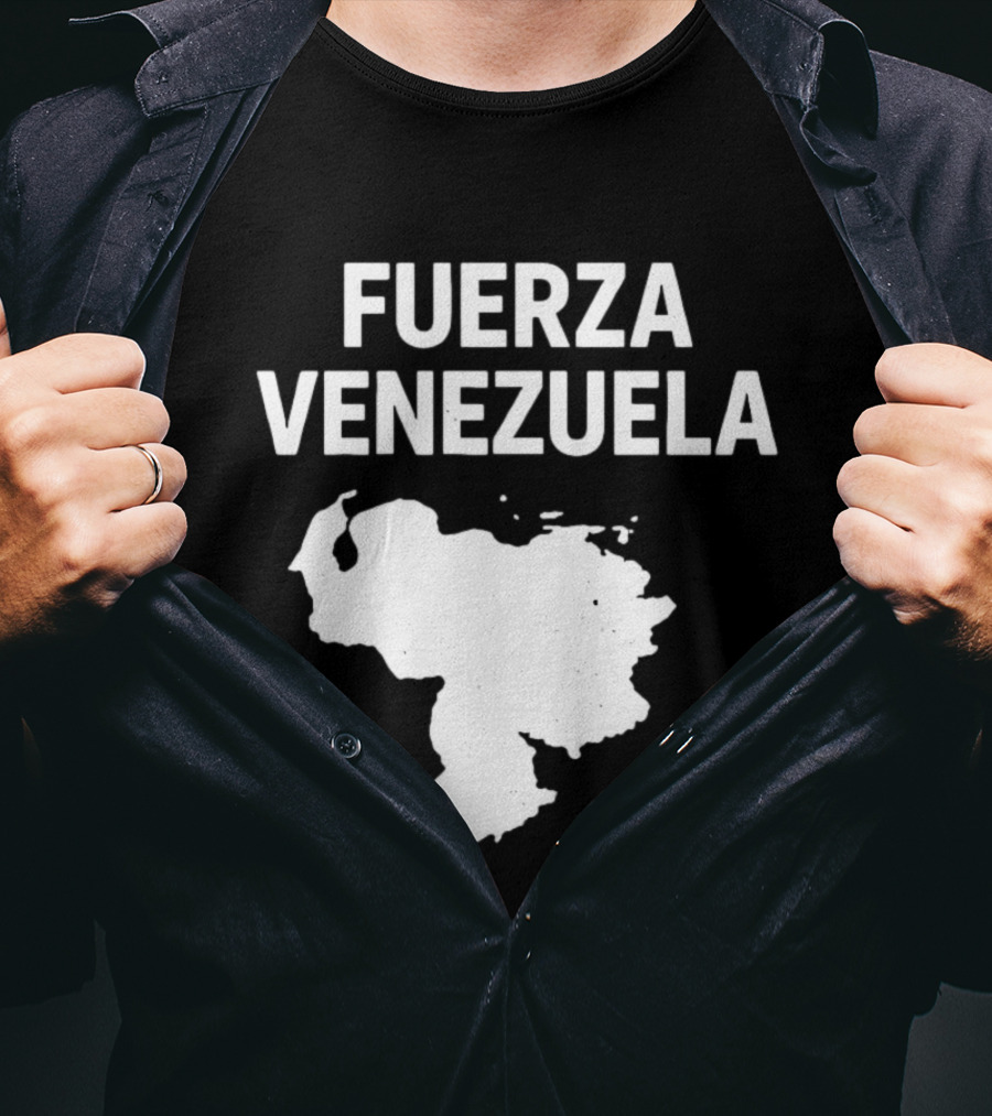 Fuerza Venezuela Map Silhouette Strength Message T-Shirt