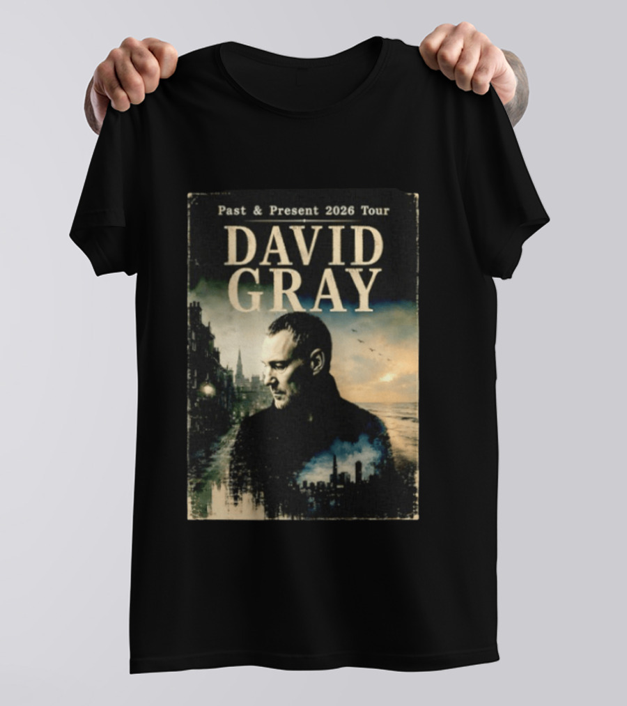 David Gray Past And Present 2026 Tour Cityscape T-Shirt