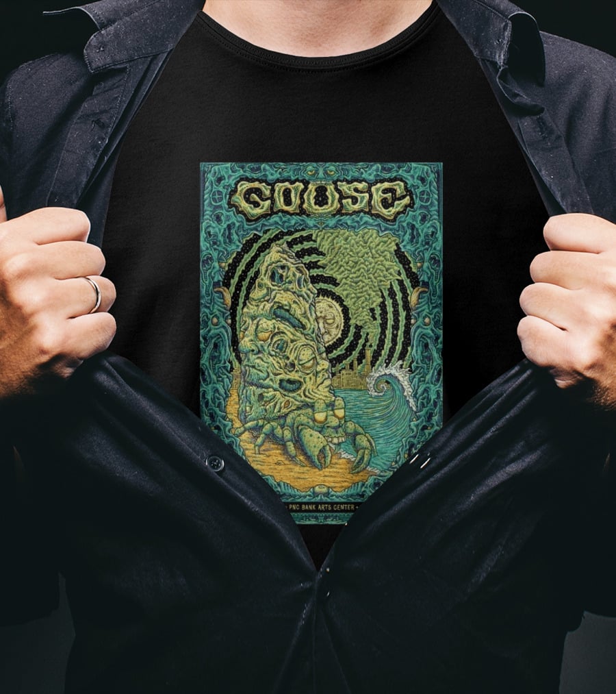 Goose July 2 2026 PNC Bank Arts Center Holmdel NJ Psychedelic Monster Wave T-Shirt