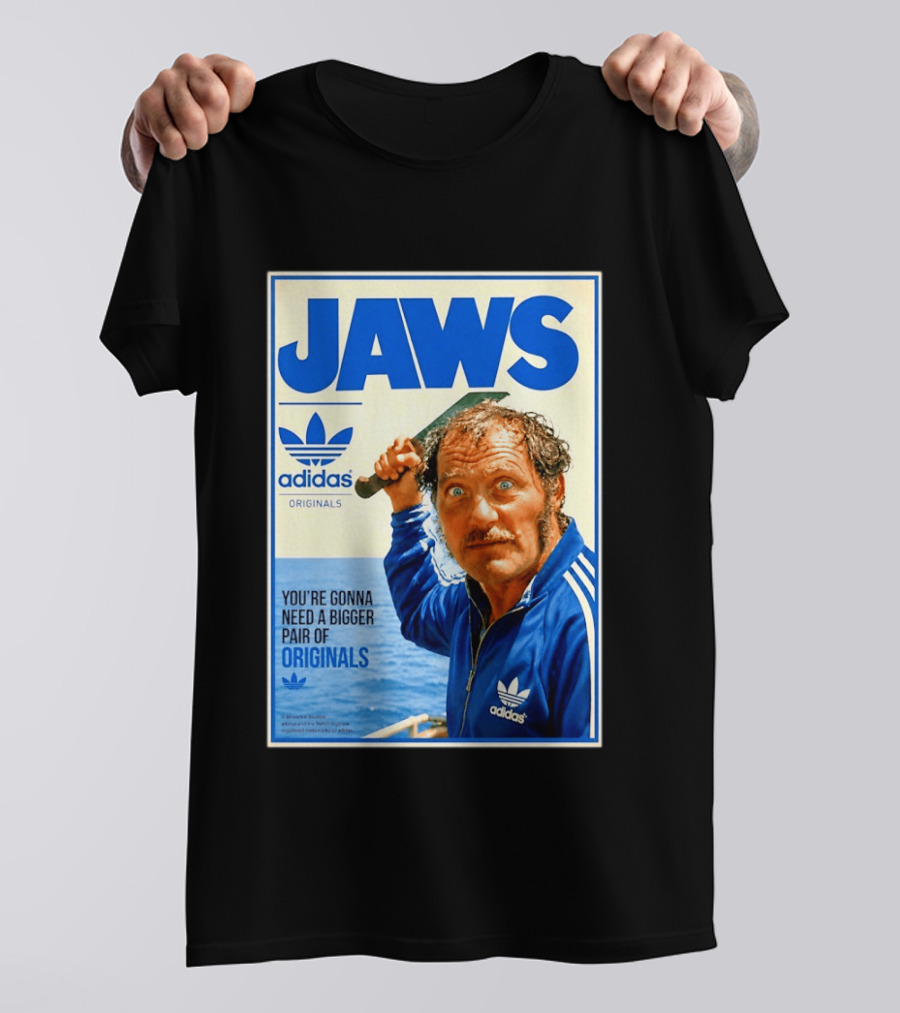 Jaws Adidas Originals You're Gonna Need A Bigger Pair Quint Machete T-Shirt