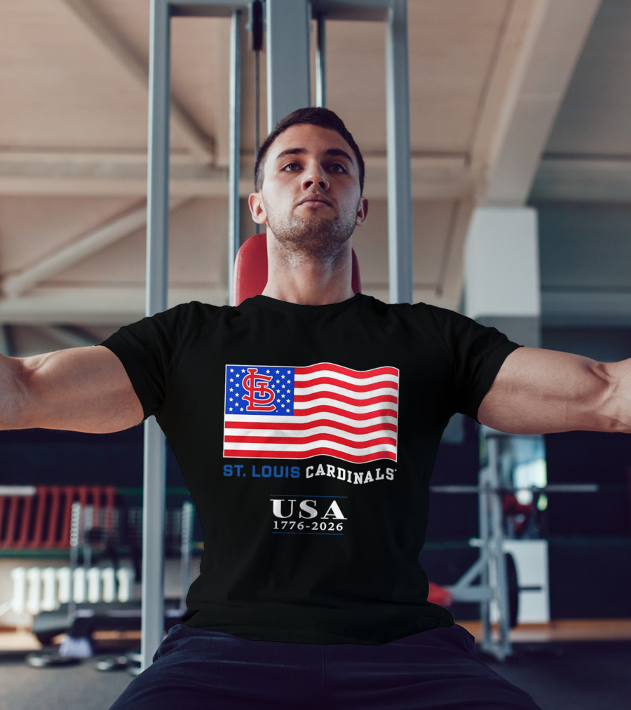St Louis Cardinals American Flag USA 1776 2026 MLB Baseball T-Shirt