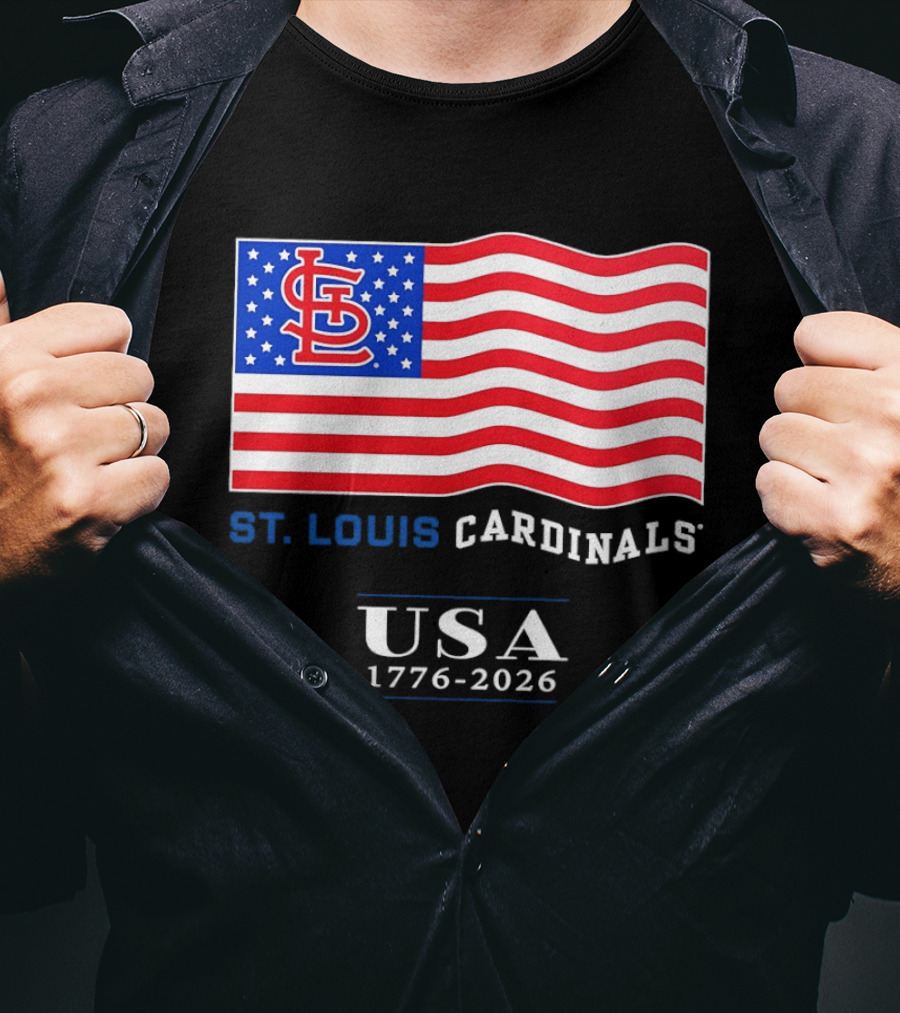 St Louis Cardinals American Flag USA 1776 2026 MLB Baseball T-Shirt