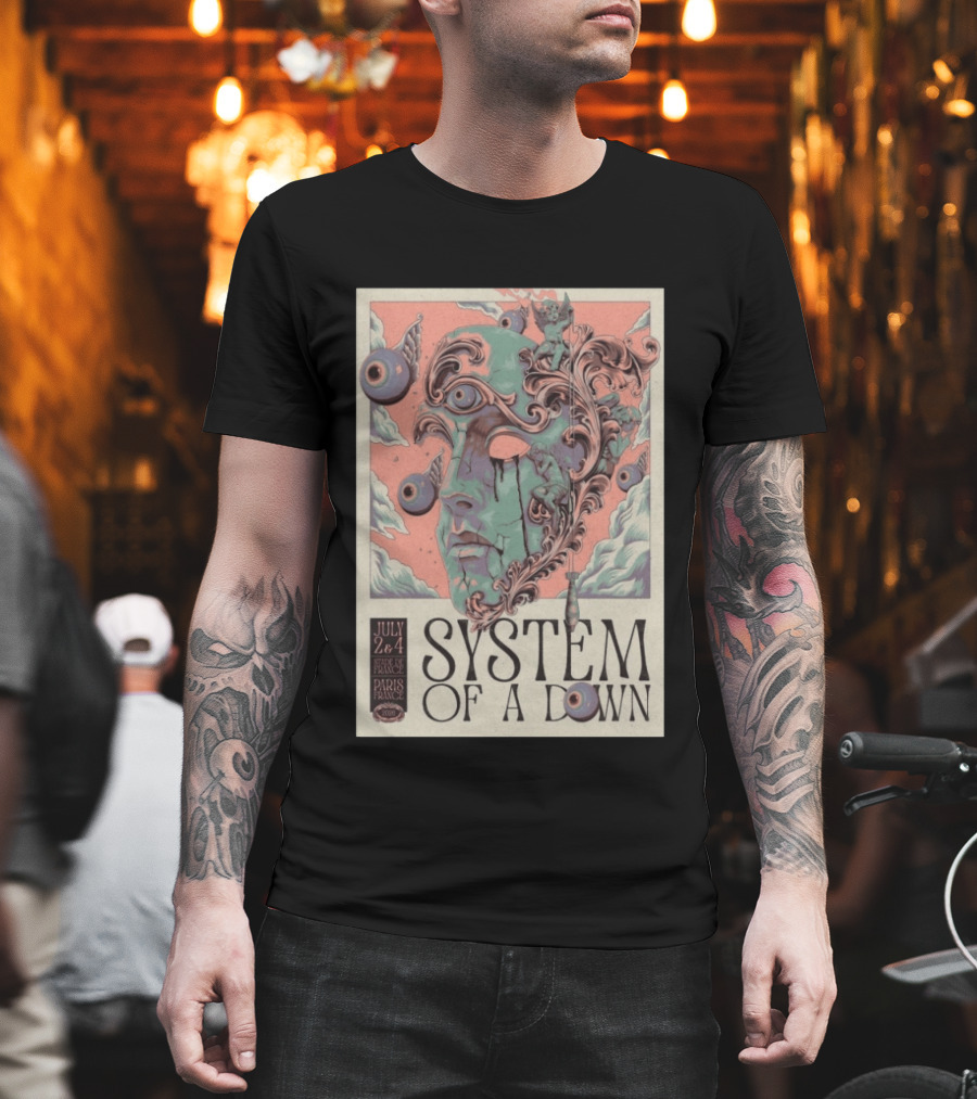 System Of A Down July 2 4 2026 Stade De France Paris Surreal T-Shirt