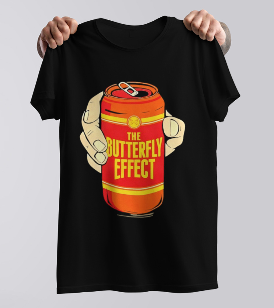 The Butterfly Effect Soda Can Vibrant Red Yellow Pop T-Shirt