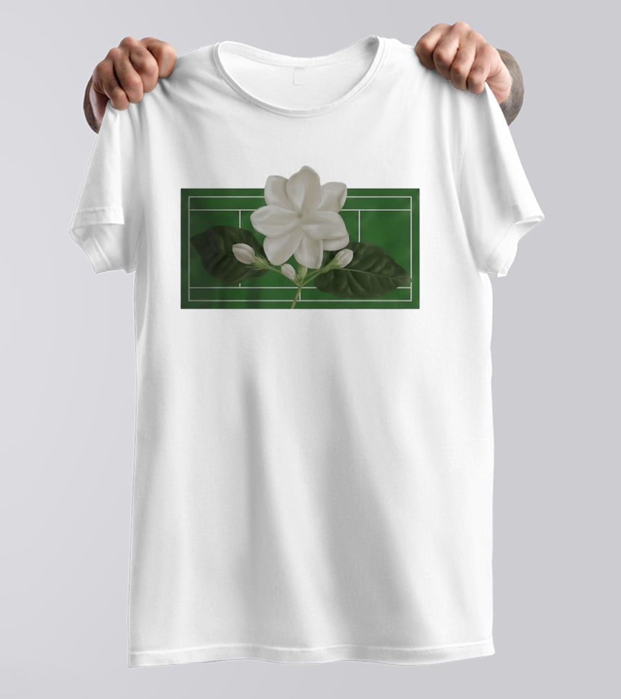 Alexandra Alex Eala Tennis Court Gardenia Floral T-Shirt