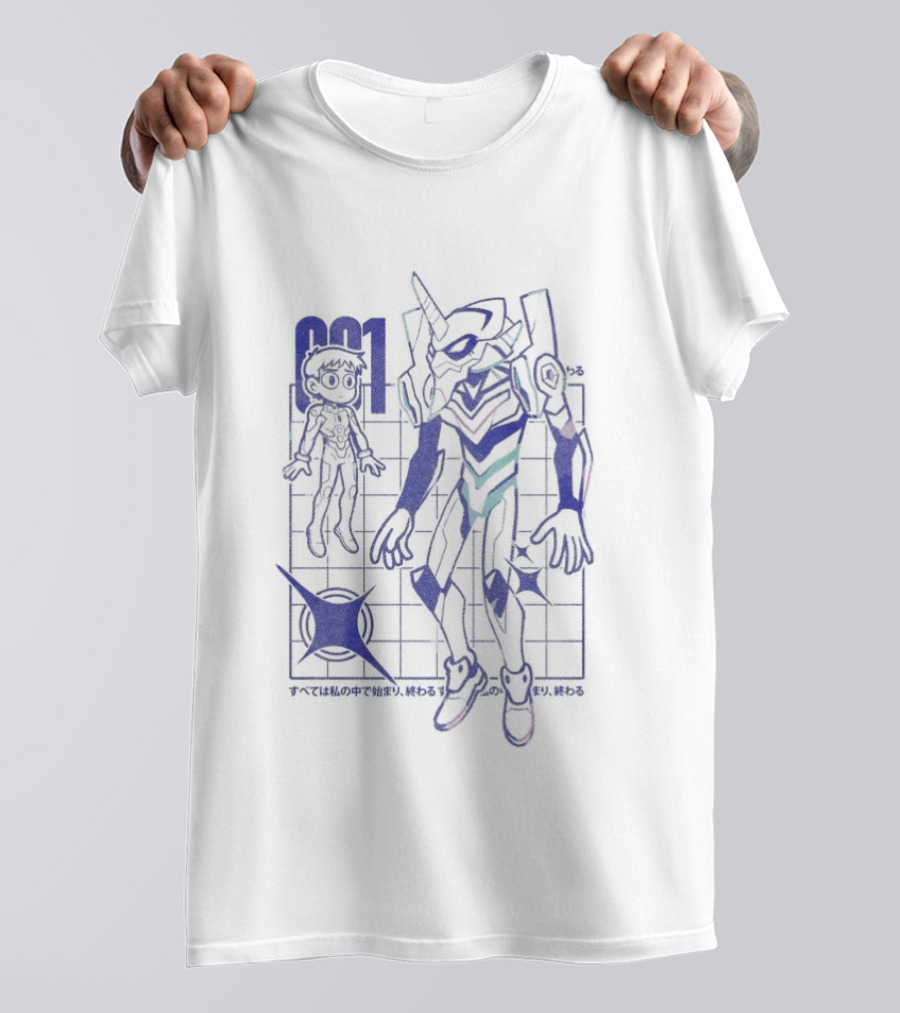 Back To The Claustrophobic Place Neon Genesis Robot Blueprint T-Shirt