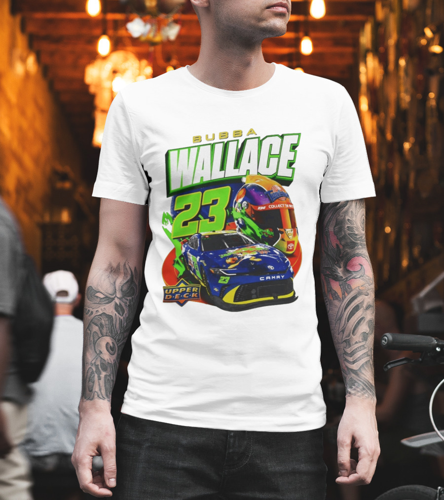 Bubba Wallace 23 Collect The Best Upper D.E.C.K Racing Helmet And Camry T-Shirt