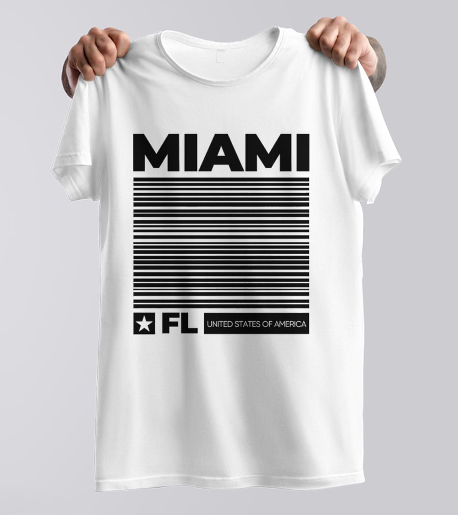 Miami FL Star Stripes United States Of America T-Shirt