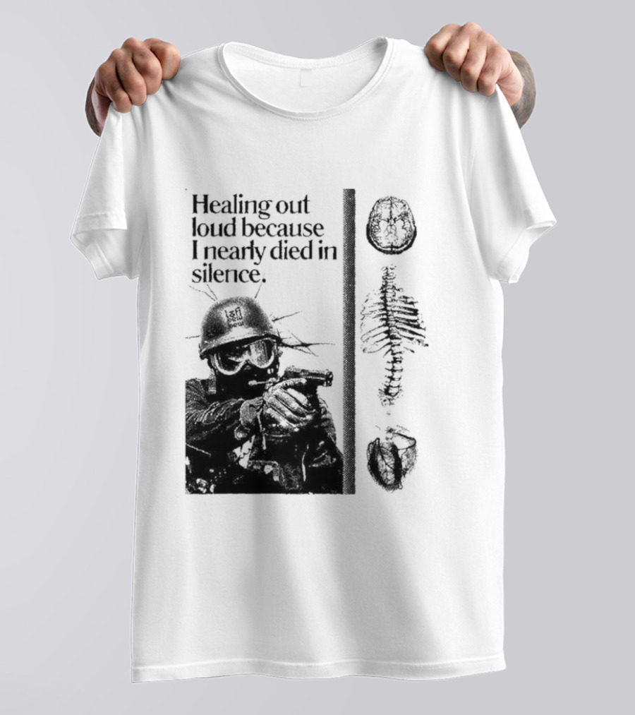 Healing Out Loud Soldier Brain Anatomy Urban Silence T-Shirt