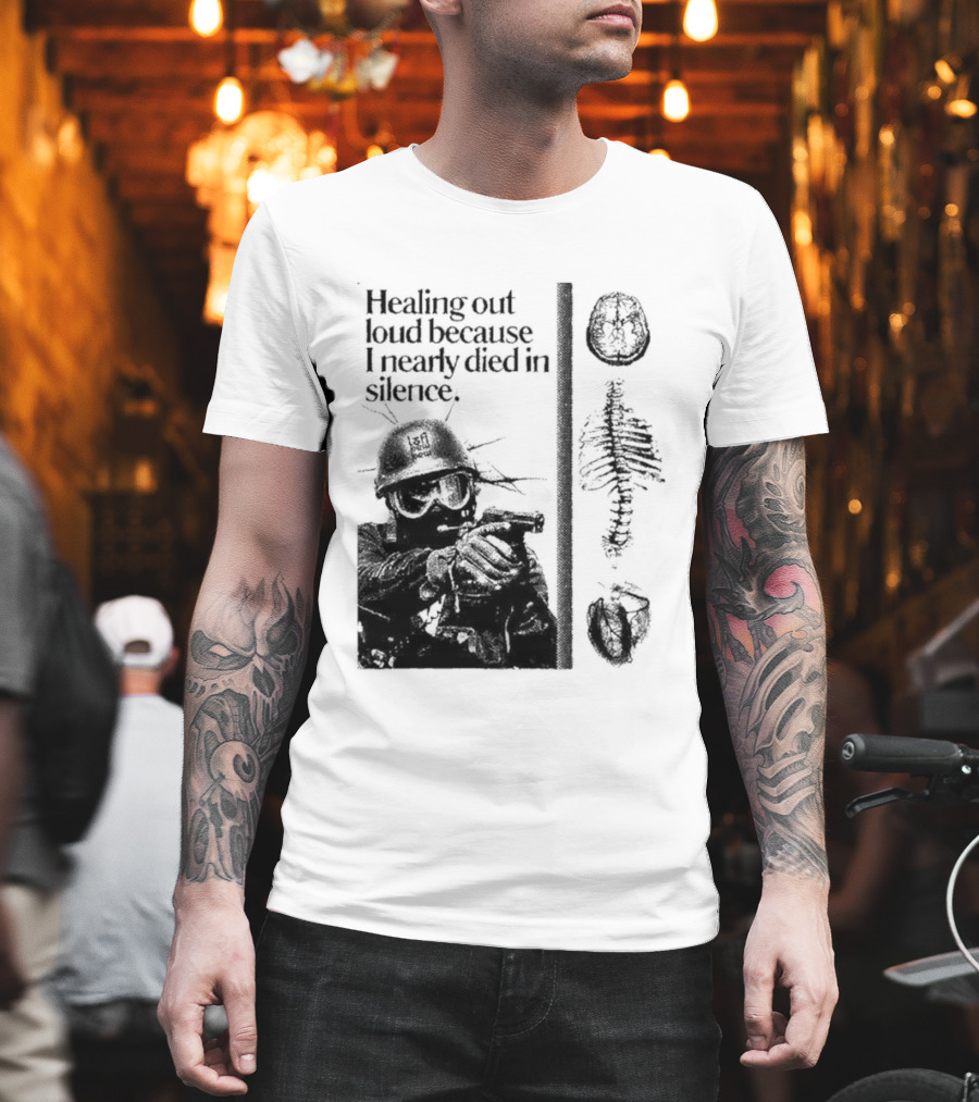 Healing Out Loud Soldier Brain Anatomy Urban Silence T-Shirt