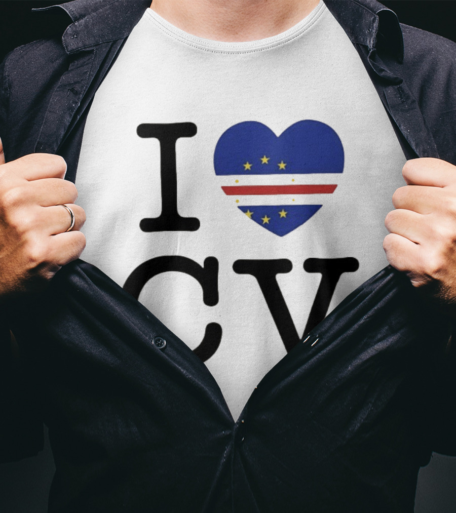 I Love Cape Verde Heart CV Flag T-Shirt