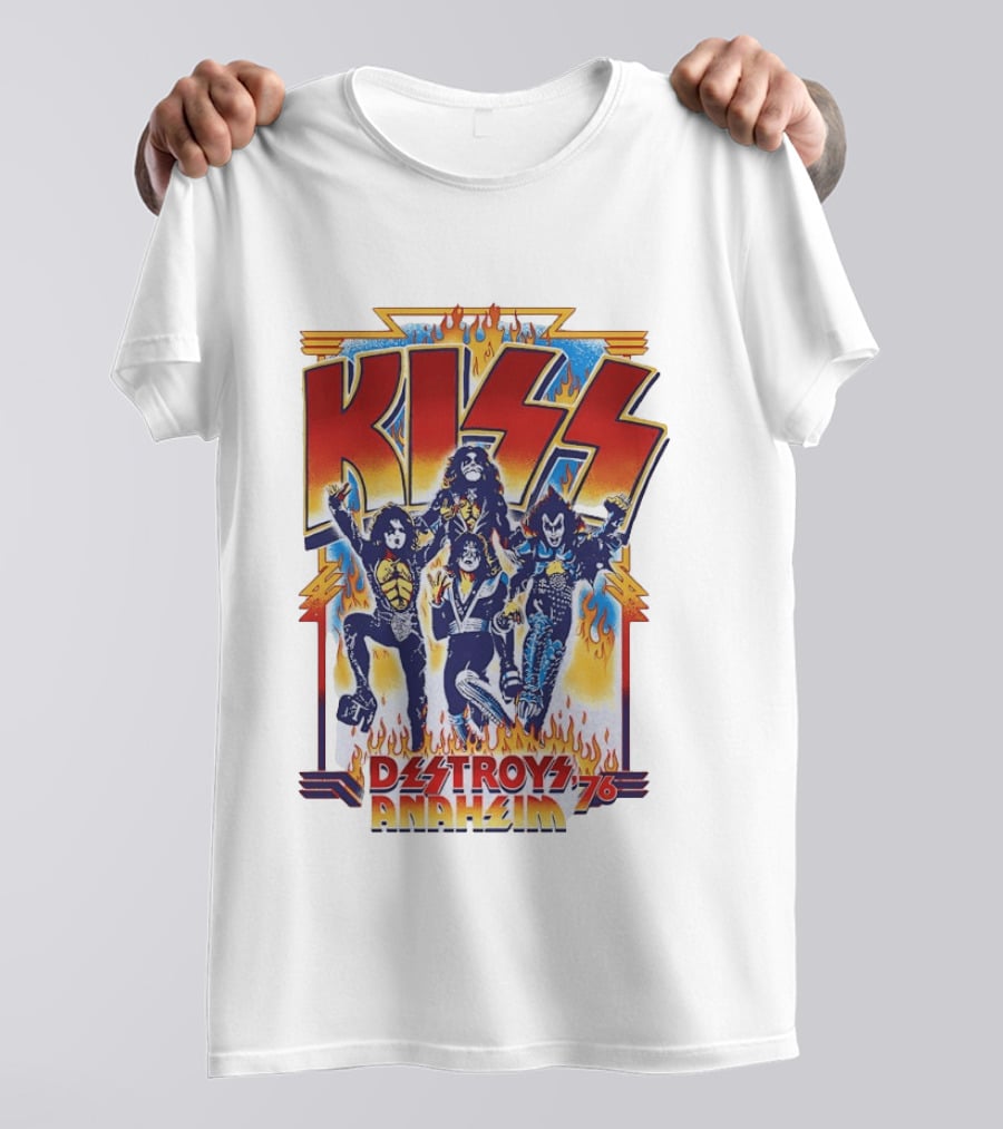 KISS Destroys Anaheim 76 Flames T-Shirt