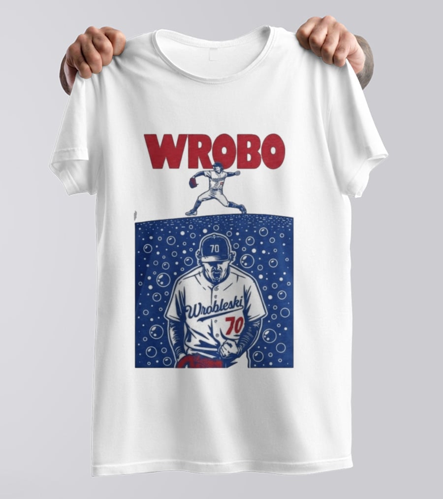 Wrobo Wrobleski 70 Baseball Pitcher Bubble T-Shirt