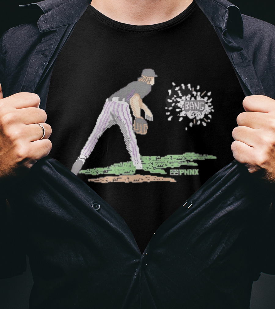 Bang Colorado Rockies 16 Bit Baseball Pitcher WC Spleek T-Shirt