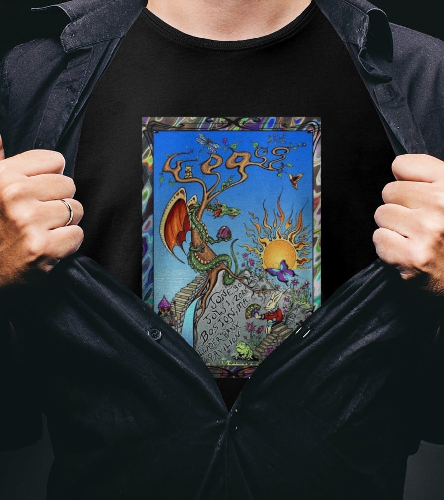 GOOSE June 30 July 1 2026 Boston MA Leader Bank Pavilion Tour Dragon And Sunburst T-Shirt