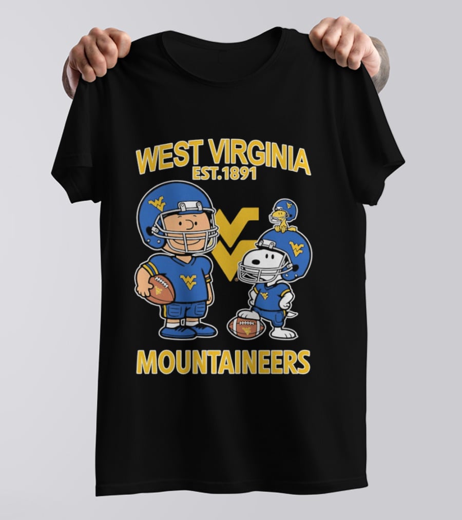 West Virginia Mountaineers Est 1891 Peanuts Charlie Brown Snoopy NCAA T-Shirt
