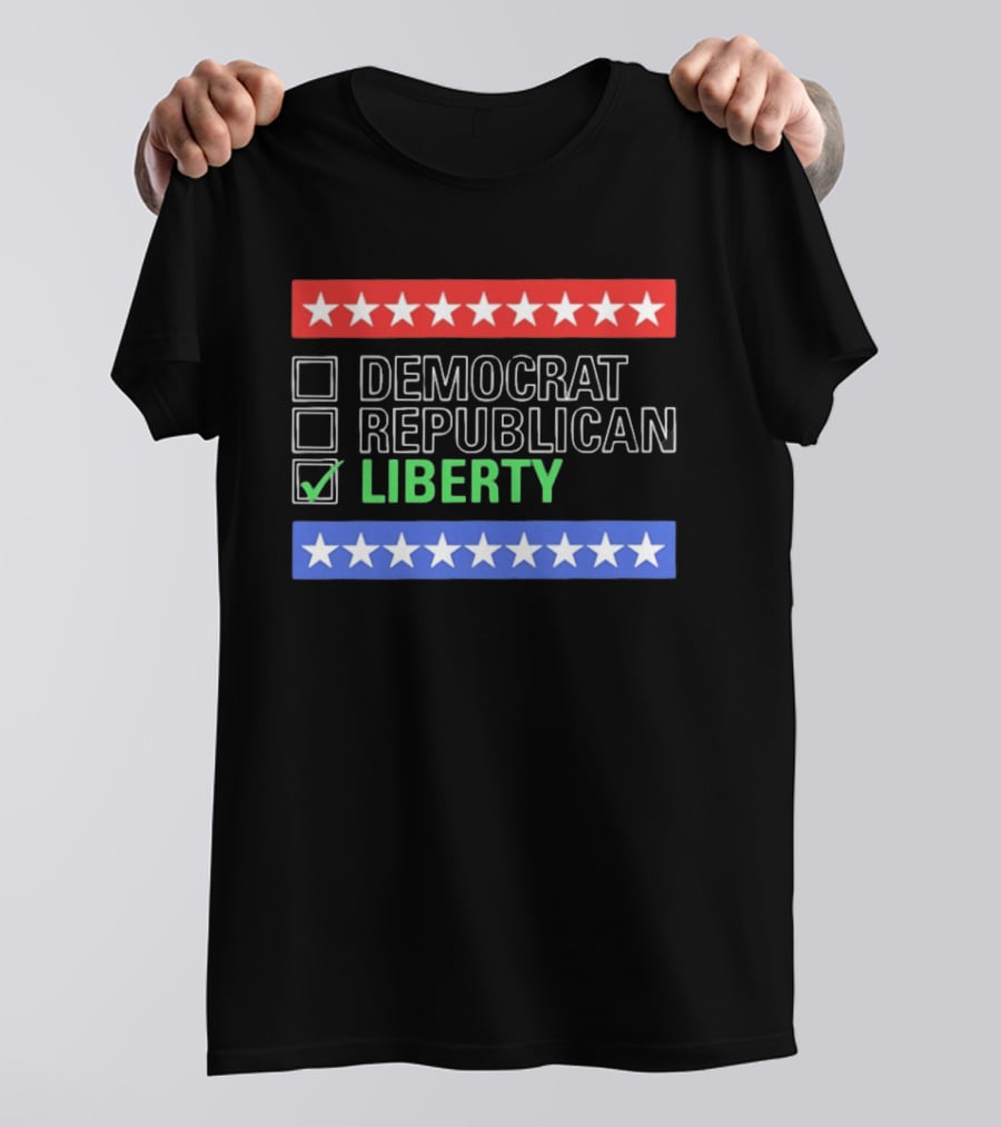 Liberty Checkbox Democrat Republican Stars Red Blue T-Shirt