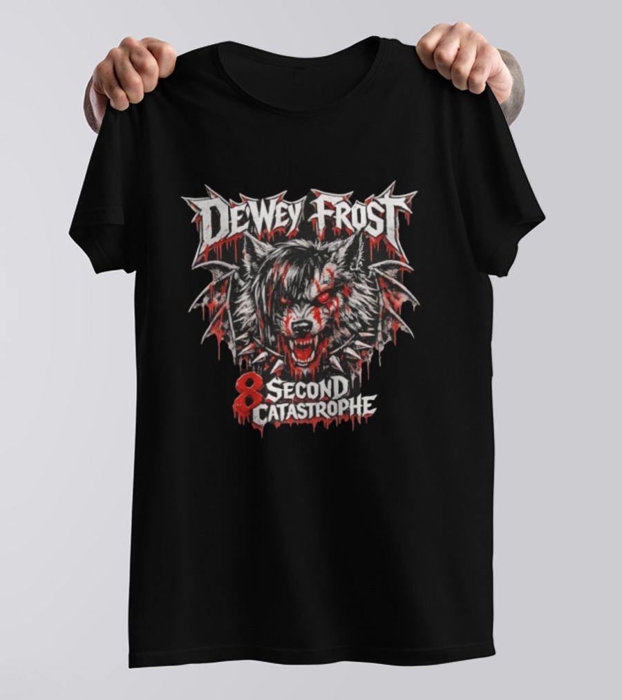 Dewey Frost 8 Second Catastrophe Heavy Metal Wolf T-Shirt