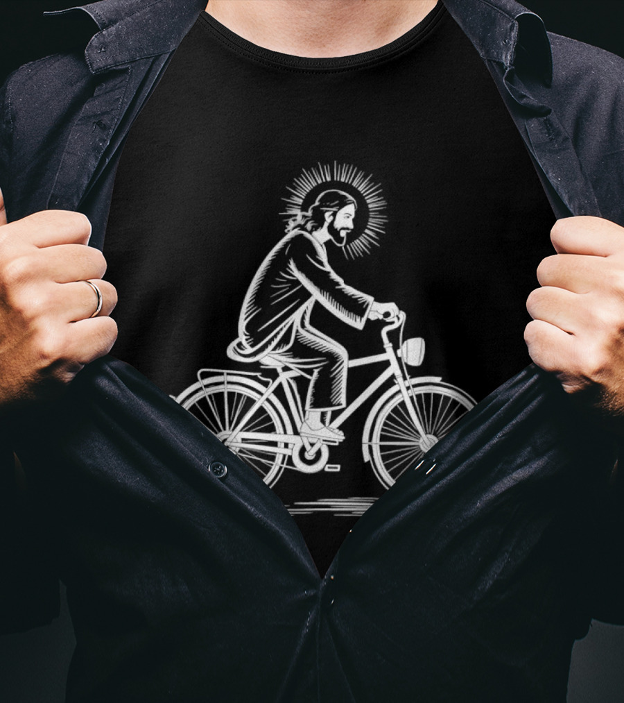 Jesus Christ Bicycle Halo T-Shirt