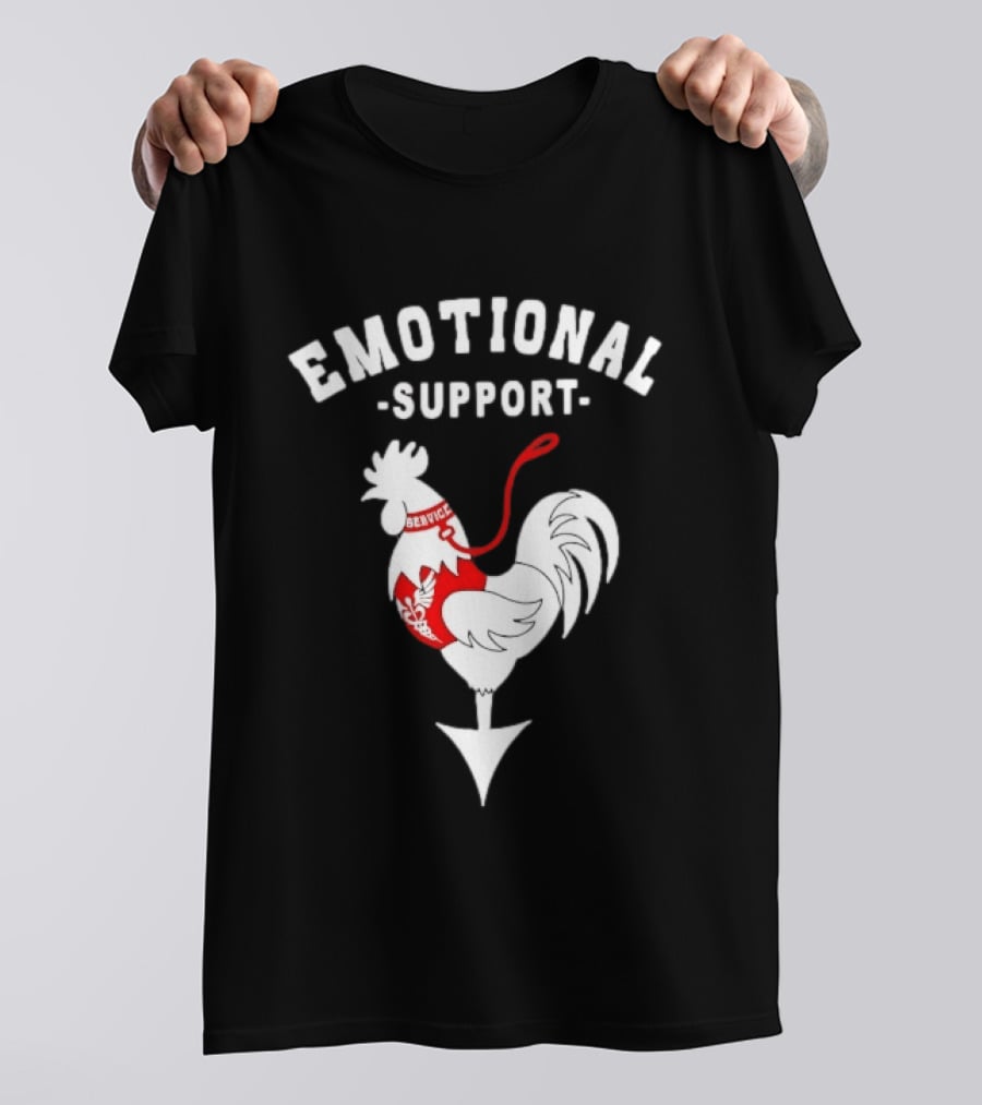 Emotional Support Service Rooster Chicken T-Shirt