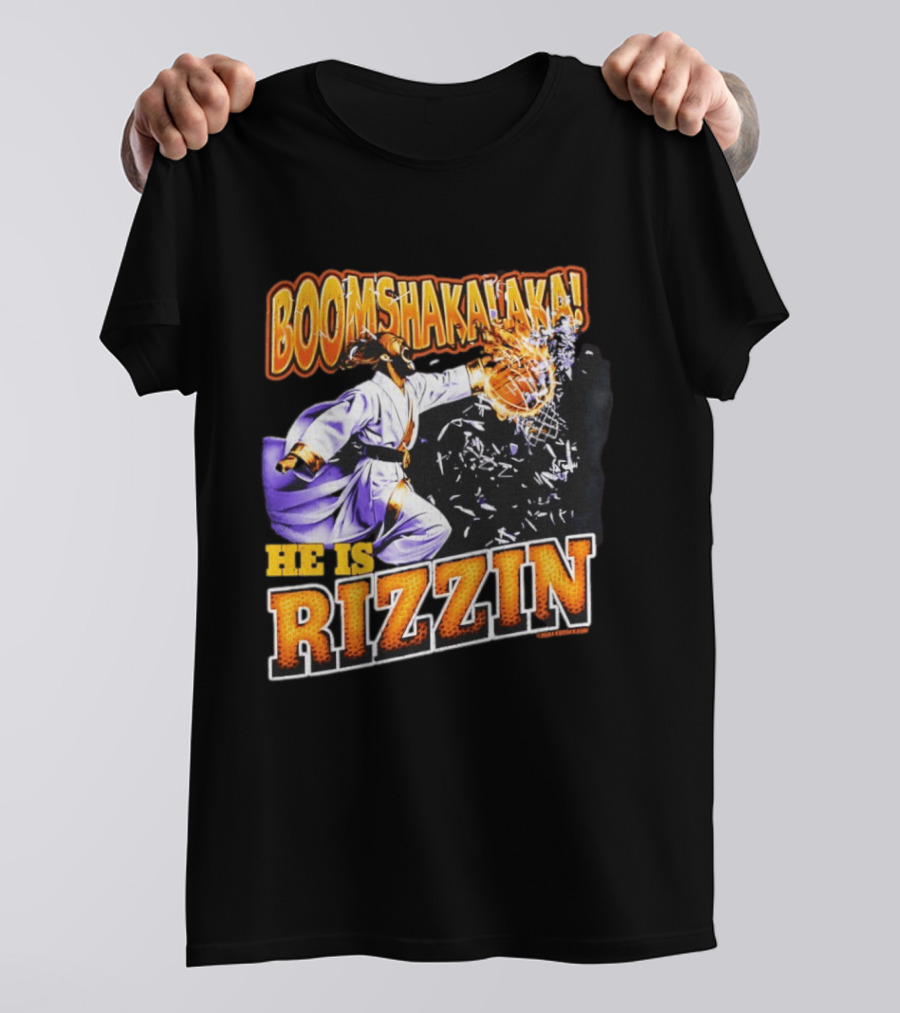 Boomshakalaka He Is Rizzin Jesus Easter Basketball Dunk T-Shirt