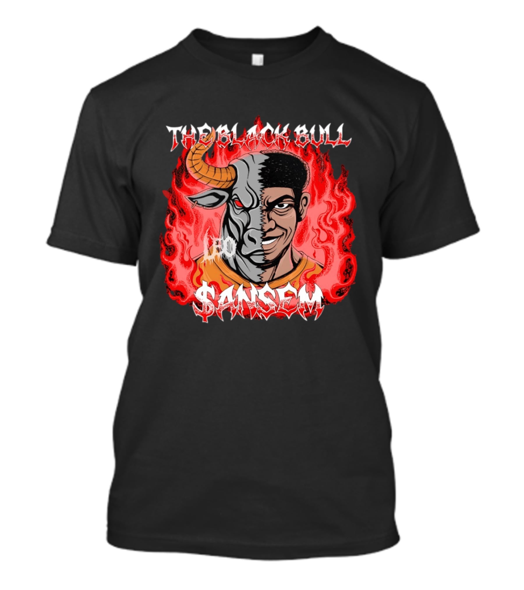 Leo Sansem The Black Bull Flaming Duality T-Shirt