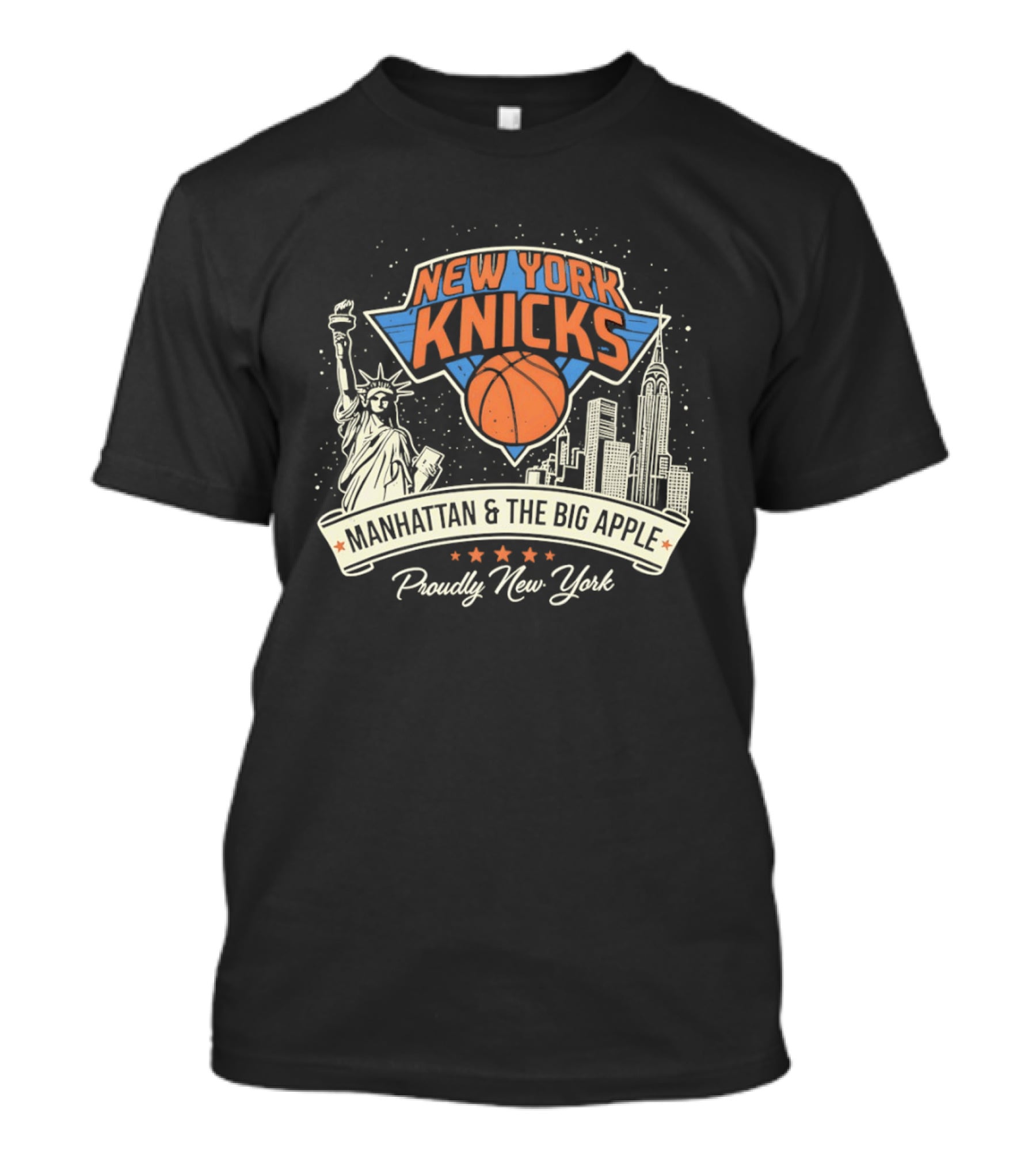 New York Knicks Manhattan Big Apple Proudly New York NBA Basketball T-Shirt