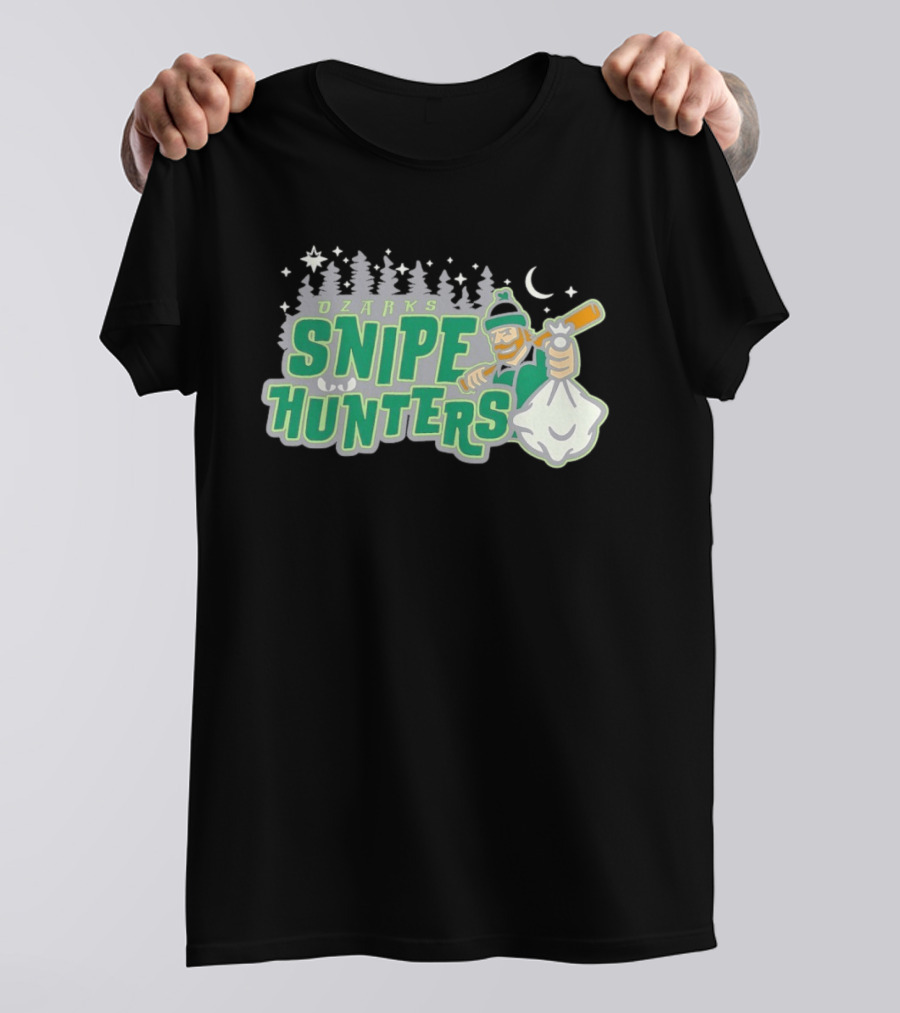 Ozarks Snipe Hunters Forest Adventure Moon And Snowflakes T-Shirt