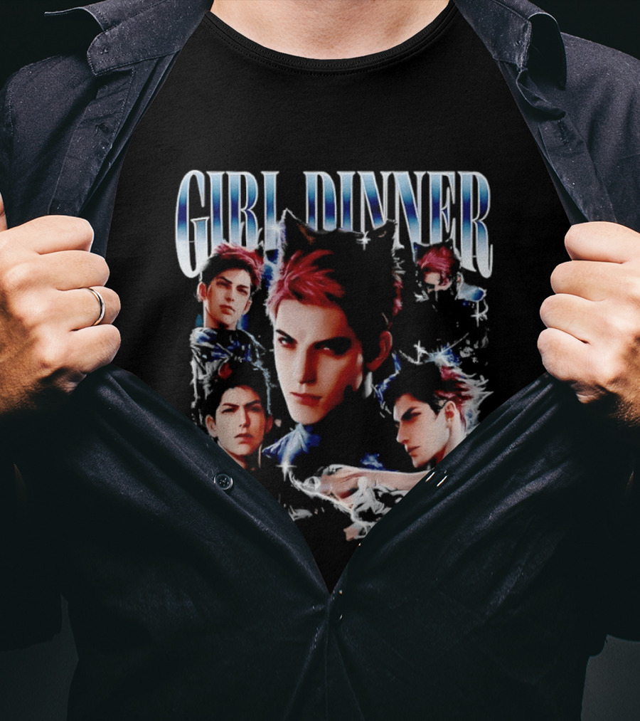 Girl Dinner Taro Valko Anime Character Faces T-Shirt