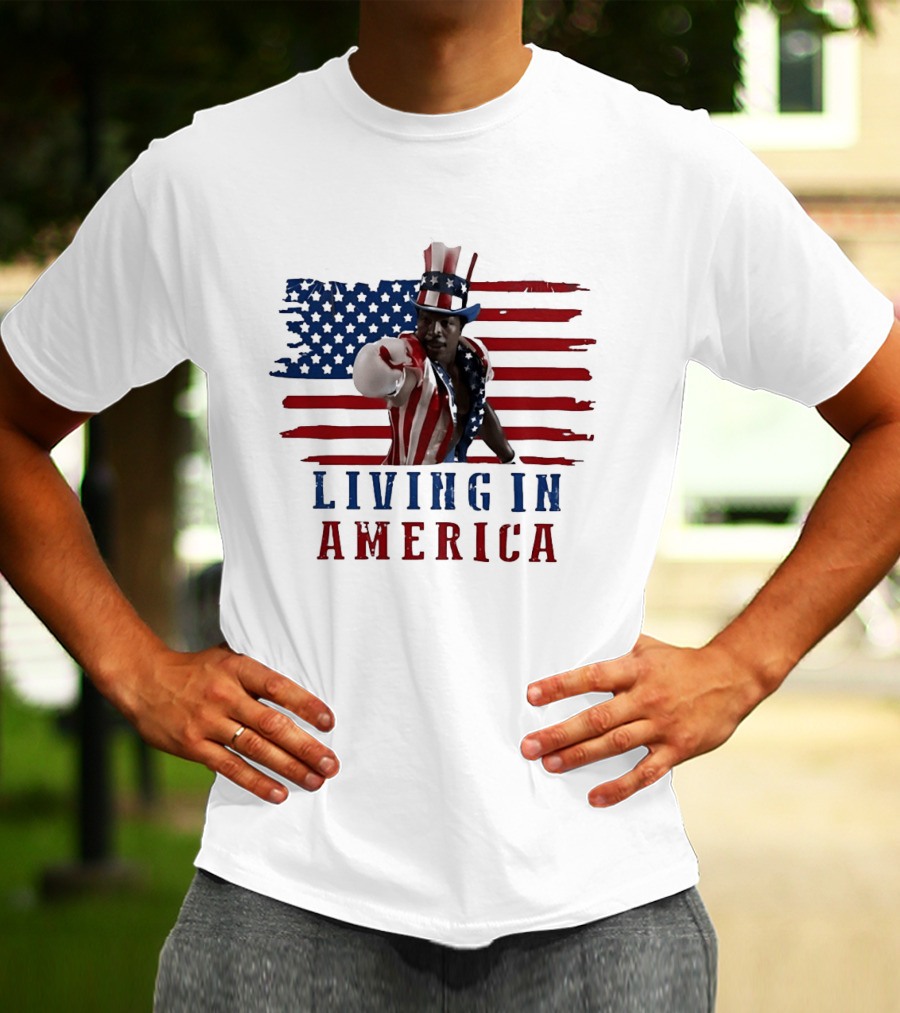 Apollo Creed Living In America Uncle Sam Flag Outfit T-Shirt
