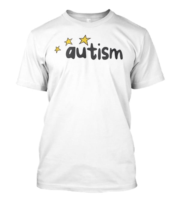Autism Yellow Stars Bold Type Whimsical T-Shirt