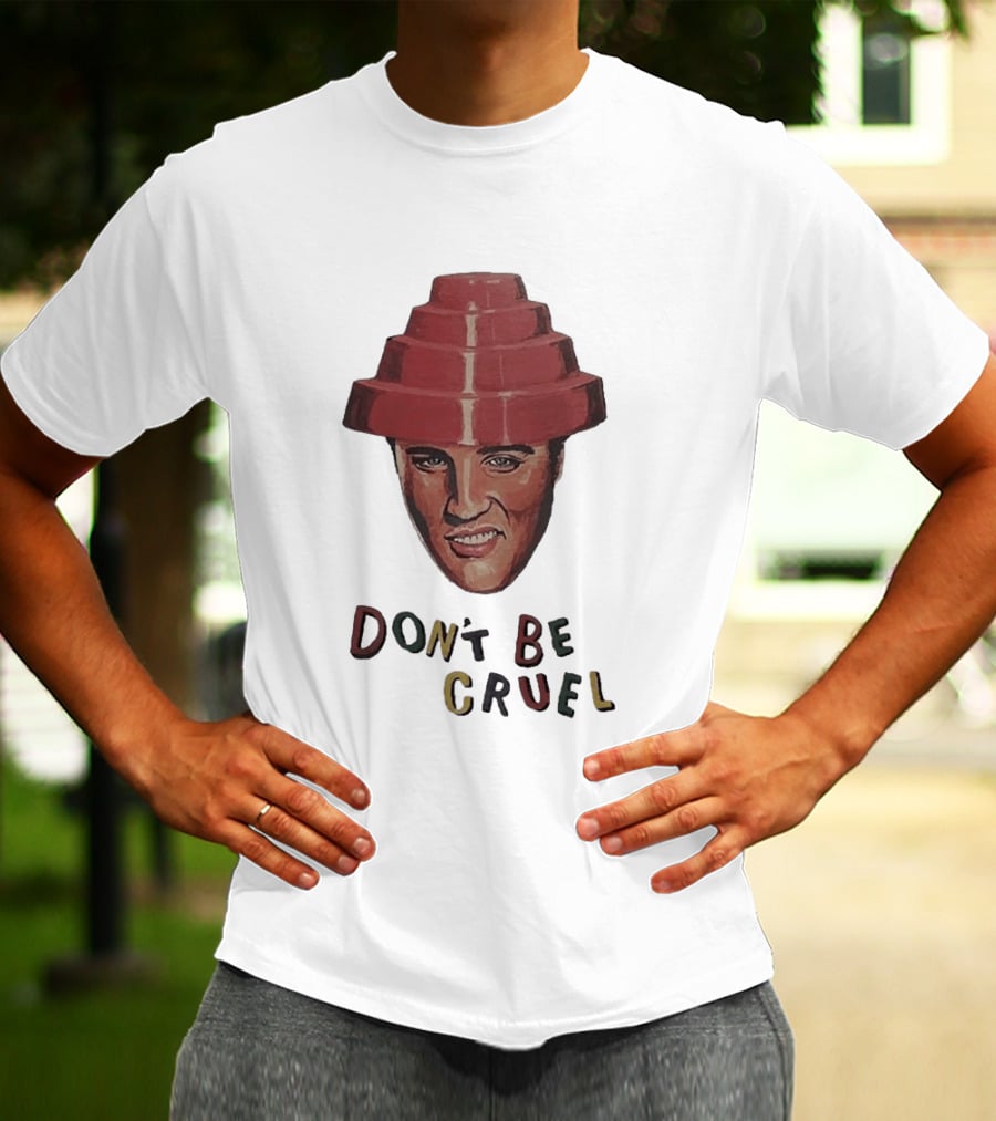 Elvis Presley Devo Hat Don't Be Cruel Pop Culture Icon Mashup T-Shirt
