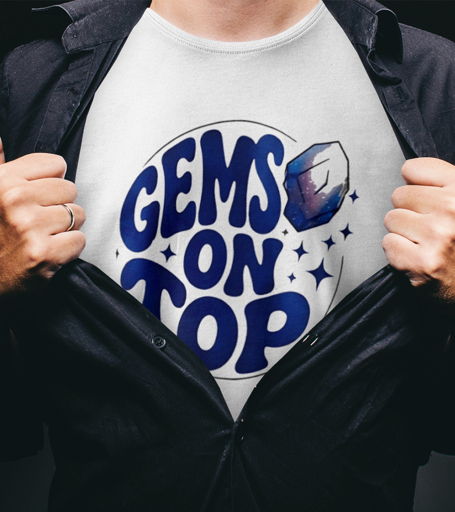 Gems On Top Crystal Stars And Galaxy T-Shirt