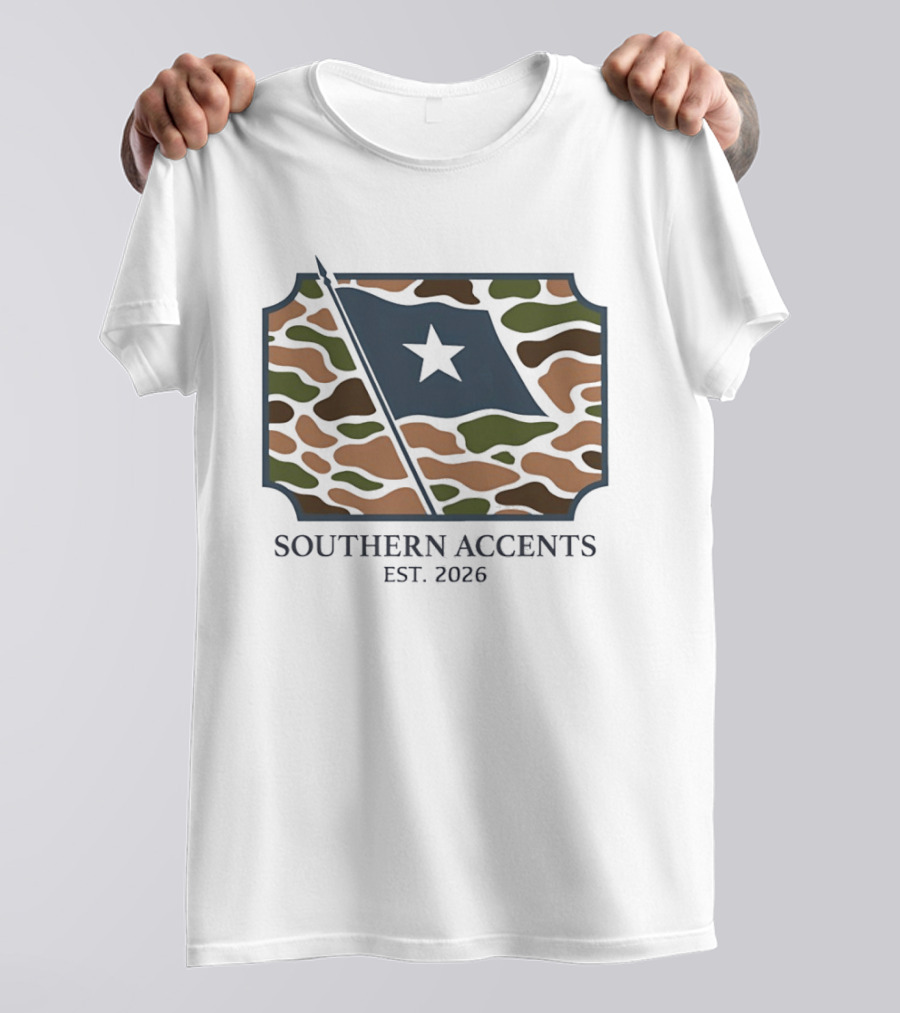 Southern Accents Camo Flag Est 2026 Star T-Shirt